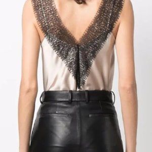 BOSS (Hugo Boss) lace trim satin body suit NWT